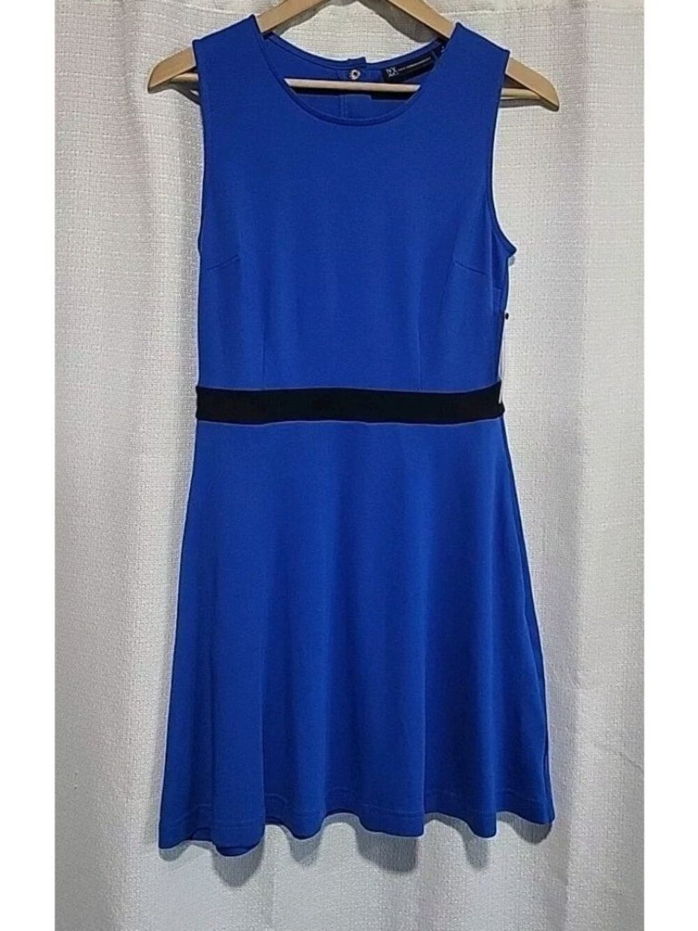 NWT NY Co Petite Small Blue Skater Dress Pockets Fit Flare Office Teacher Career